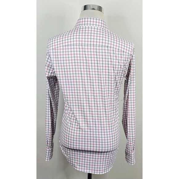 Bonobos Small Tailored Fit Casual Shirt Red White Blue Plaid Nylon Blend - Picture 5 of 5